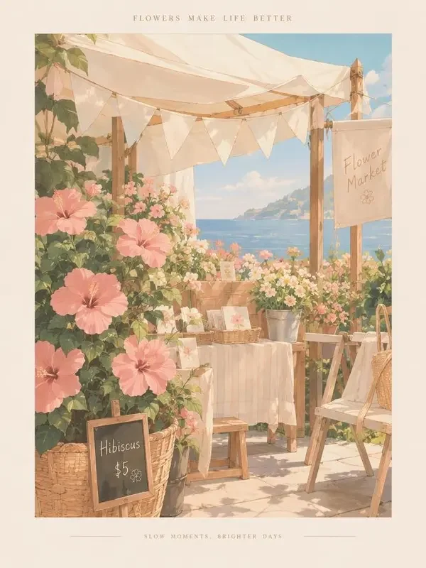 木槿花市集封面图，治愈番剧作品